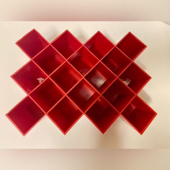 Vintage COPCO MCM Red Honeycomb Wall Spice Rack By Lubge-Randel Danish Style - Picture 1 of 13